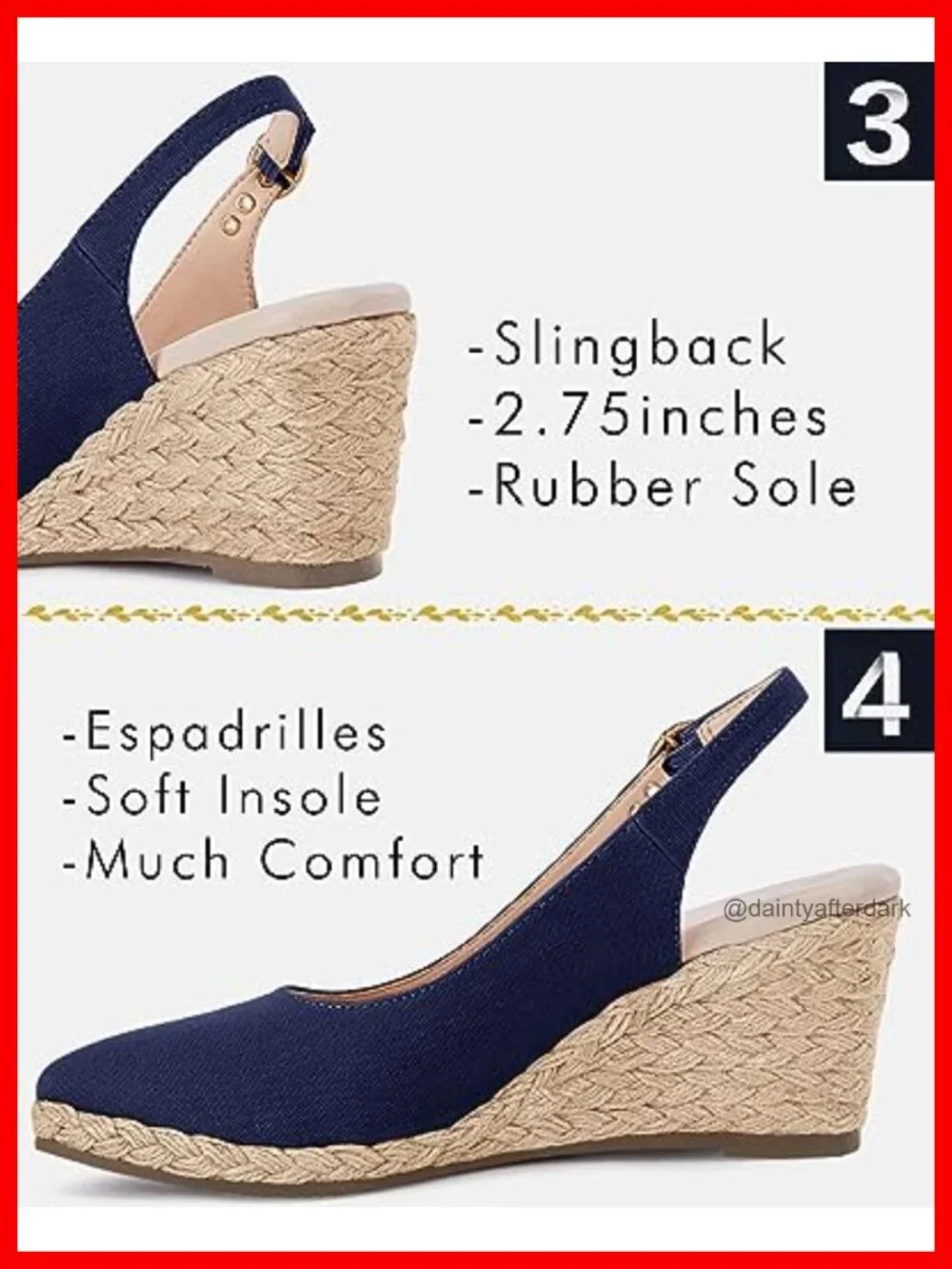Juliet Holy Women's Canvas Espadrille Wedge Sandals Slingback Buckle